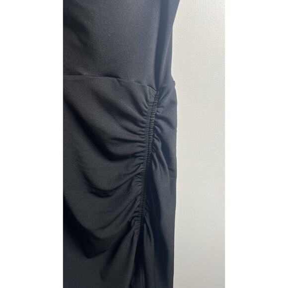 Anthropologie Cowl Neck Strappy Black Smocked Bodycon Event Party Dress Sz S NEW - Picture 8 of 14